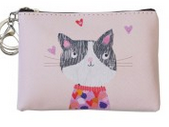 Zippered Pouch- Black & White Cat