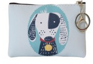 Zippered Pouch- Black & White Dog