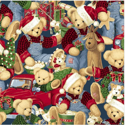 Blue Jean Teddy Bear Christmas