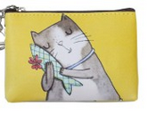 Zippered Pouch- Cat with Fish