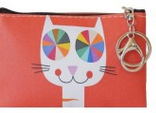 Zippered Pouch- Cat with Colorful Eyes