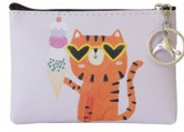 Zippered Pouch- Cat with Ice Cream